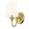 Z-Lite Gianna Wall Sconce, 1-Light, 5.5 In.W x 7.75 In.L x 10.25 In.H, Modern Gold/White 7509-1S-MGLD - alternate 7